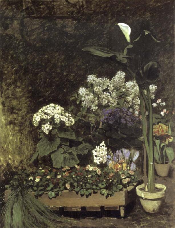 Pierre-Auguste Renoir Still Life-Spring Flowers in a Greenhouse Norge oil painting art